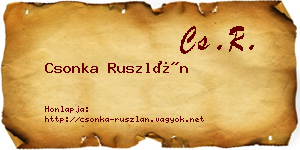 Csonka Ruszlán névjegykártya